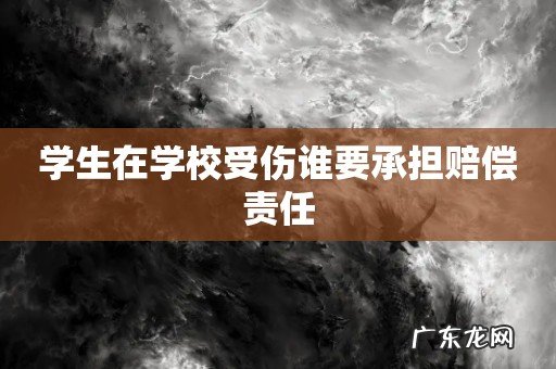 学生在学校受伤谁要承担赔偿责任