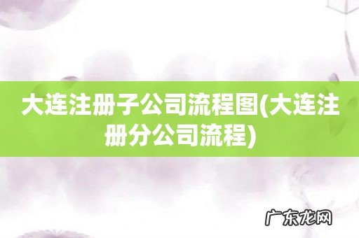 大连注册分公司流程 大连注册子公司流程图