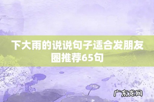 下大雨的说说句子适合发朋友圈推荐65句