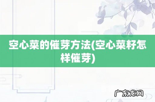 空心菜籽怎样催芽 空心菜的催芽方法
