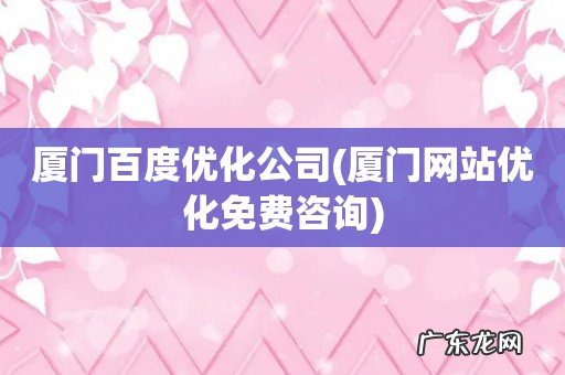 厦门网站优化免费咨询 厦门百度优化公司