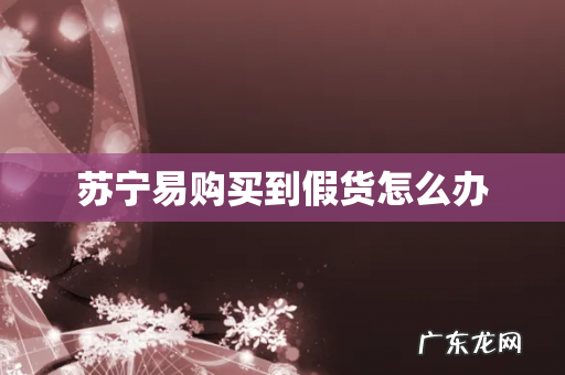 苏宁易购买到假货怎么办