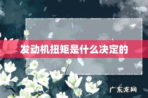 发动机扭矩是什么决定的