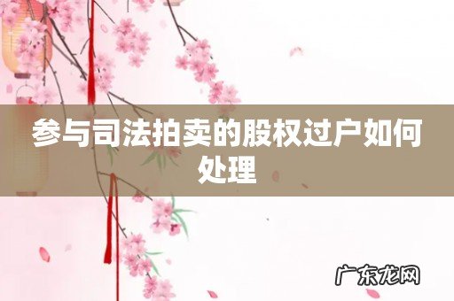 参与司法拍卖的股权过户如何处理