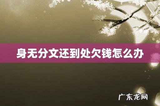 身无分文还到处欠钱怎么办