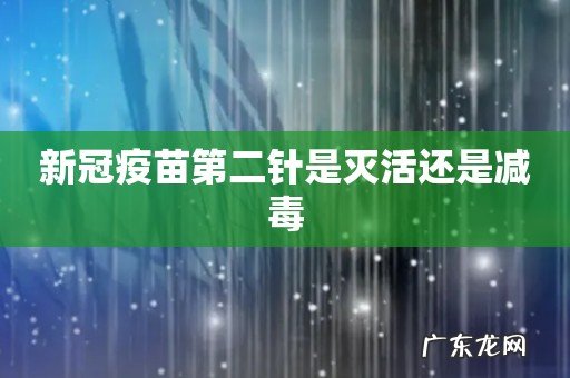 新冠疫苗第二针是灭活还是减毒