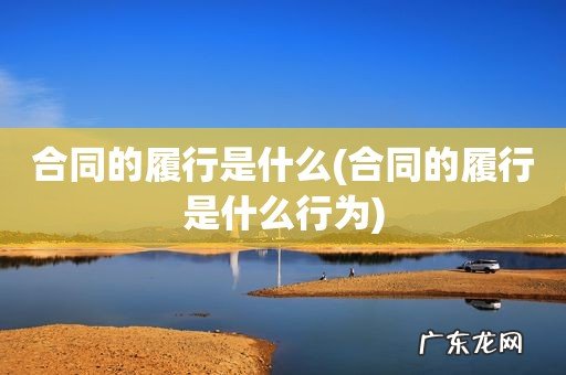 合同的履行是什么行为 合同的履行是什么