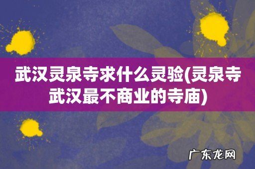 灵泉寺武汉最不商业的寺庙 武汉灵泉寺求什么灵验