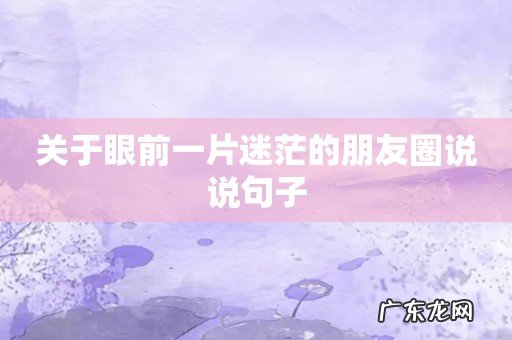 关于眼前一片迷茫的朋友圈说说句子