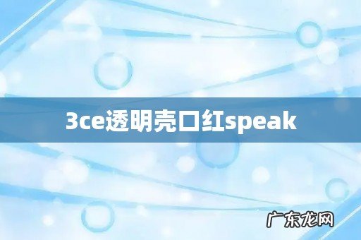 3ce透明壳口红speak