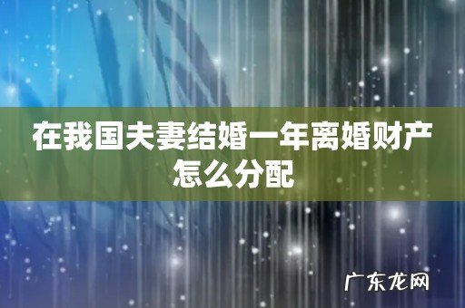 在我国夫妻结婚一年离婚财产怎么分配