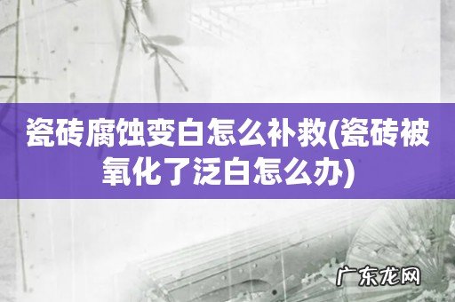 瓷砖被氧化了泛白怎么办 瓷砖腐蚀变白怎么补救