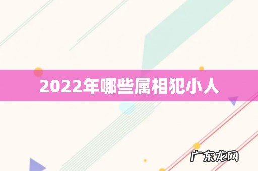 2022年哪些属相犯小人