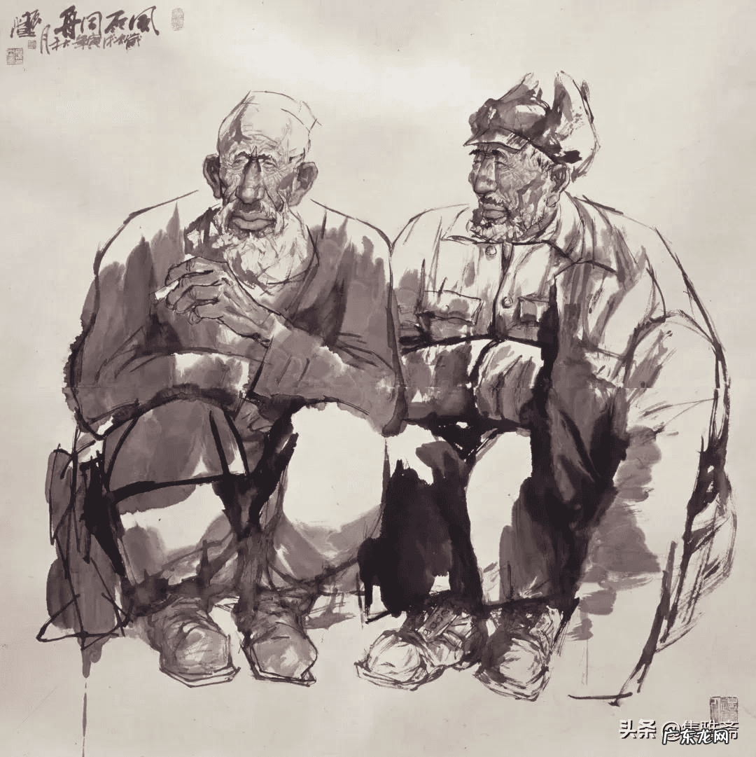 古代侠客水墨画 中国风水墨画人物