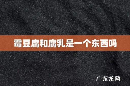 霉豆腐和腐乳是一个东西吗