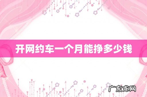 开网约车一个月能挣多少钱