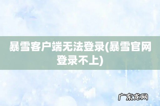 暴雪官网登录不上 暴雪客户端无法登录