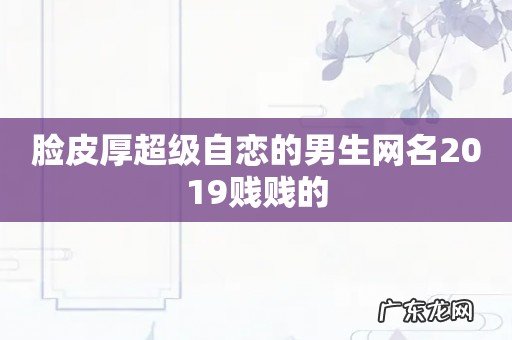 脸皮厚超级自恋的男生网名2019贱贱的