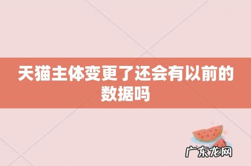天猫主体变更了还会有以前的数据吗