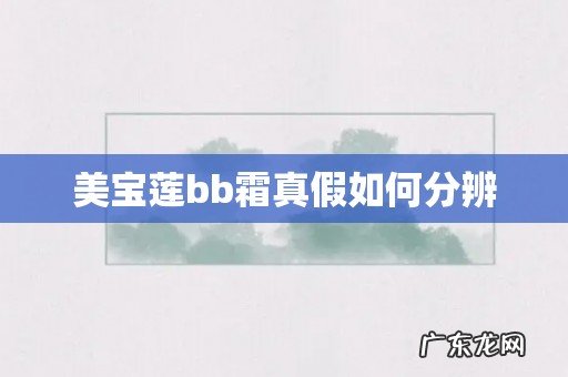美宝莲bb霜真假如何分辨