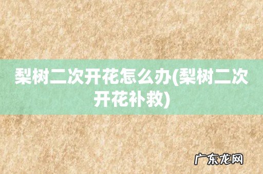 梨树二次开花补救 梨树二次开花怎么办