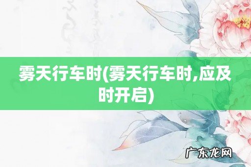 雾天行车时,应及时开启 雾天行车时