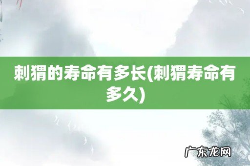 刺猬寿命有多久 刺猬的寿命有多长