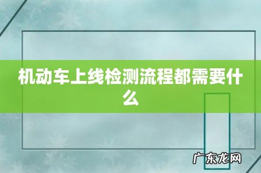 机动车上线检测流程都需要什么