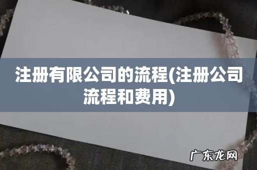 注册公司流程和费用 注册有限公司的流程
