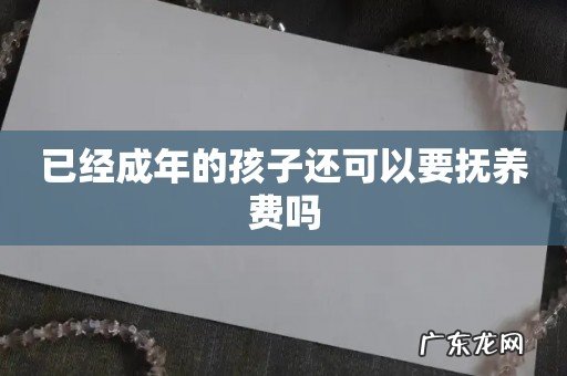 已经成年的孩子还可以要抚养费吗