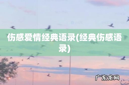 经典伤感语录 伤感爱情经典语录