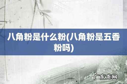 八角粉是五香粉吗 八角粉是什么粉