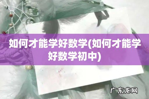 如何才能学好数学初中 如何才能学好数学