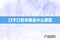 口干口苦失眠是什么原因