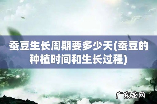 蚕豆的种植时间和生长过程 蚕豆生长周期要多少天
