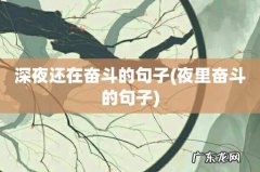 夜里奋斗的句子 深夜还在奋斗的句子