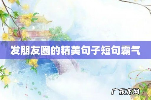 发朋友圈的精美句子短句霸气