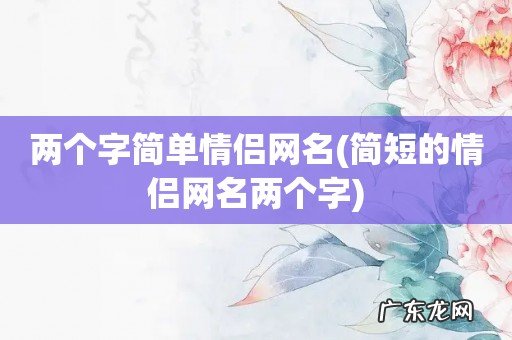 简短的情侣网名两个字 两个字简单情侣网名