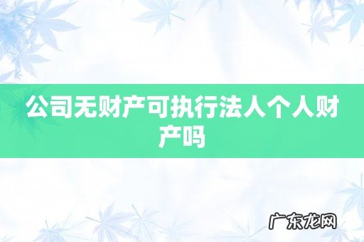 公司无财产可执行法人个人财产吗