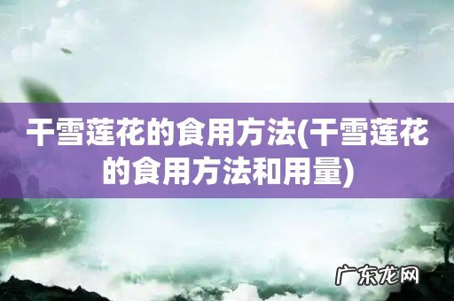 干雪莲花的食用方法和用量 干雪莲花的食用方法