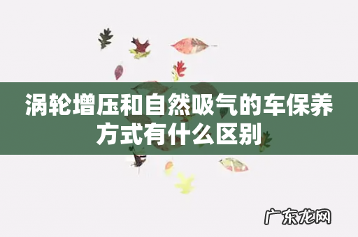 涡轮增压和自然吸气的车保养方式有什么区别