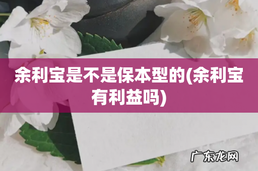 余利宝有利益吗 余利宝是不是保本型的