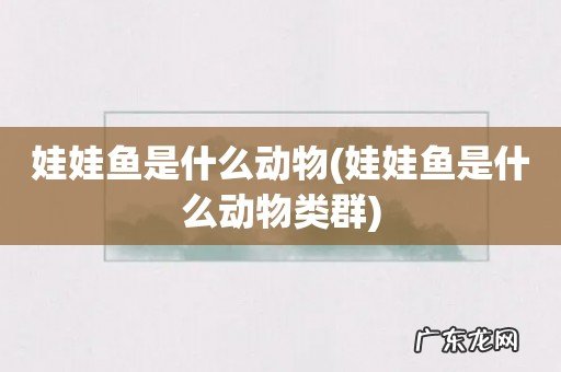 娃娃鱼是什么动物类群 娃娃鱼是什么动物