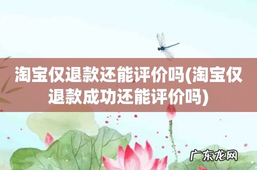 淘宝仅退款成功还能评价吗 淘宝仅退款还能评价吗