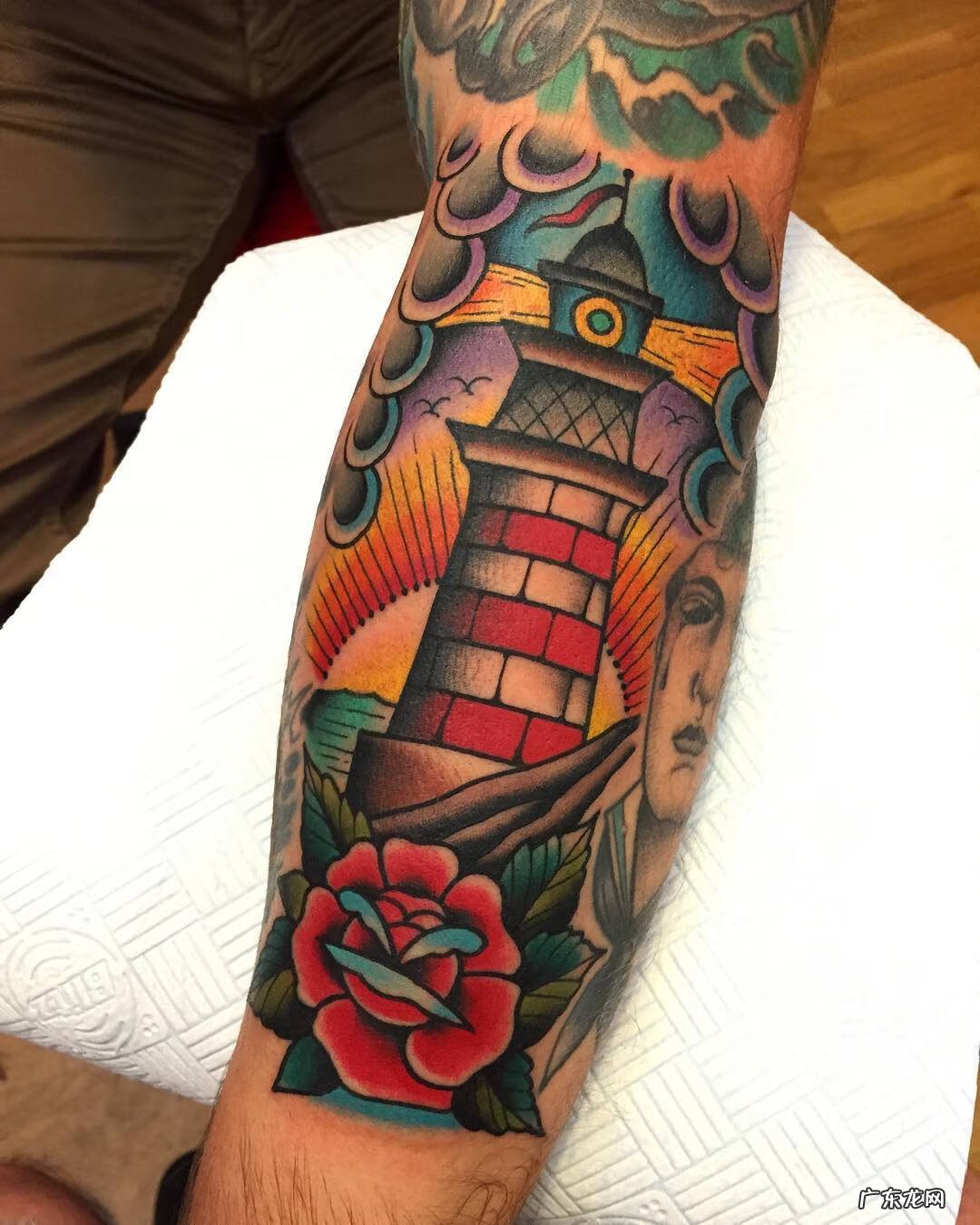 帆船纹身手稿图 海浪帆船纹身