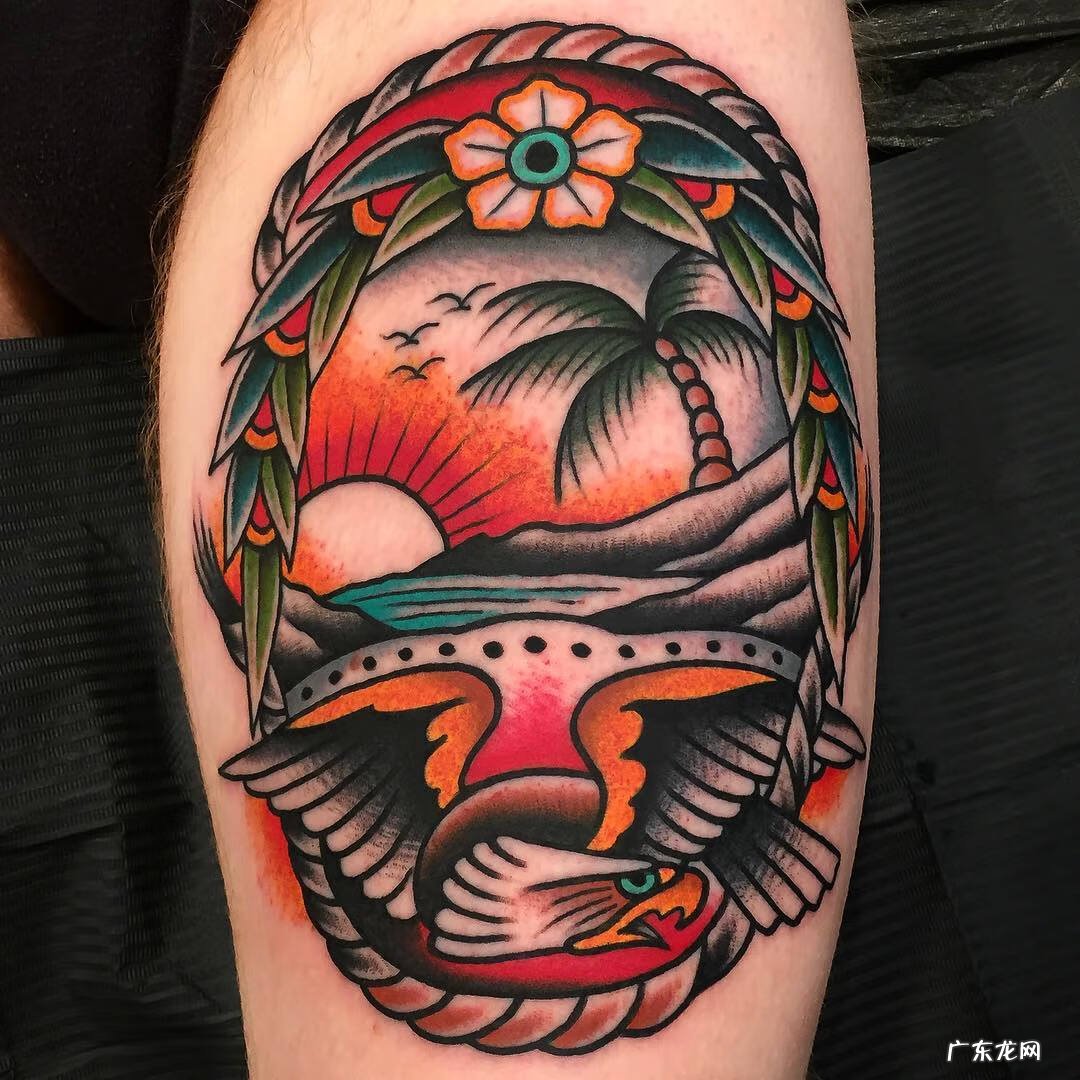 帆船纹身手稿图 海浪帆船纹身