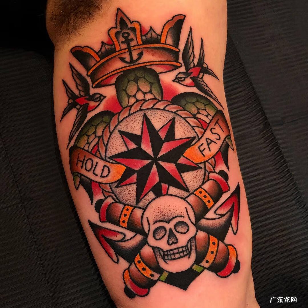 帆船纹身手稿图 海浪帆船纹身