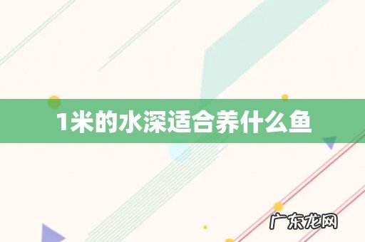 1米的水深适合养什么鱼