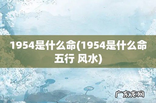 1954是什么命五行 风水 1954是什么命