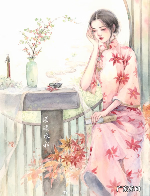 古风动漫水彩图片 好看的古风水彩画人物图